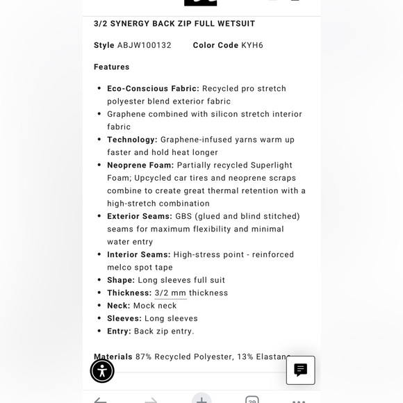 Women’s billabong synergy wetsuit 3/2 mm size 6 - Picture 16 of 16